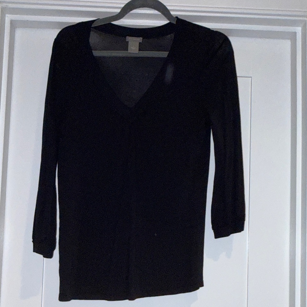Ann Taylor Women's navy V-Neck Cardigan
